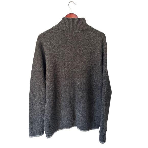 Irelandseye 100% Wool Gray Quarter Zip Sweater Size M Classic Staple Capsule - Picture 3 of 11